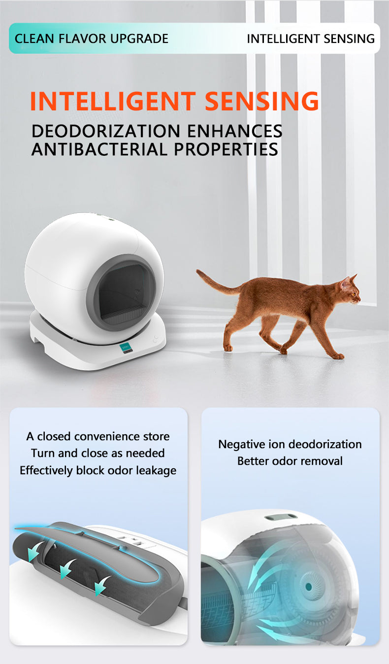 X26 Smart Litter Box – App Remote Control, Silver-Ion Antibacterial, Multi-Cat Recognition with Temp/Humidity Display & One-Click Litter Change