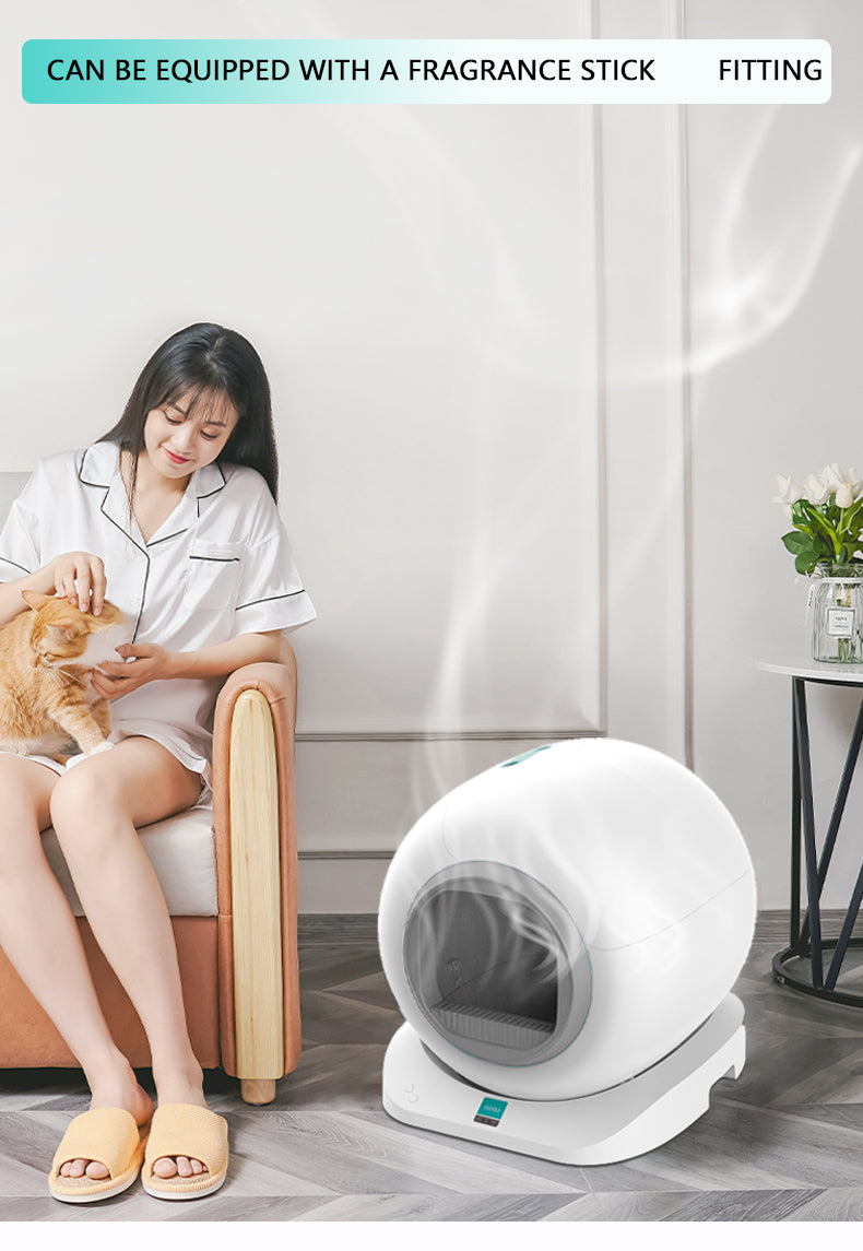 X26 Smart Litter Box – App Remote Control, Silver-Ion Antibacterial, Multi-Cat Recognition with Temp/Humidity Display & One-Click Litter Change