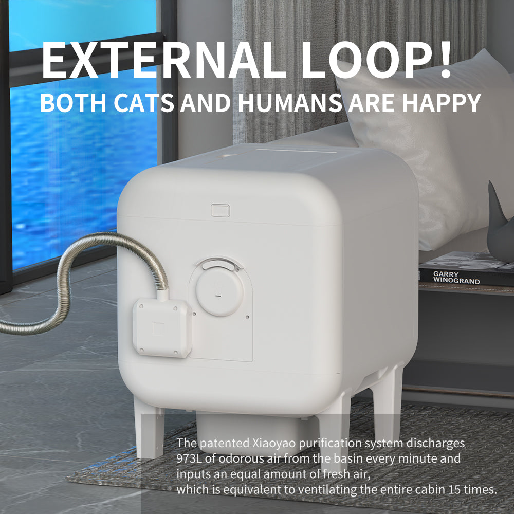 Automatic Self-Cleaning Litter Box – Live Video, Voice Chat, Multi-Cat Sensors & One-Button Sand Change
