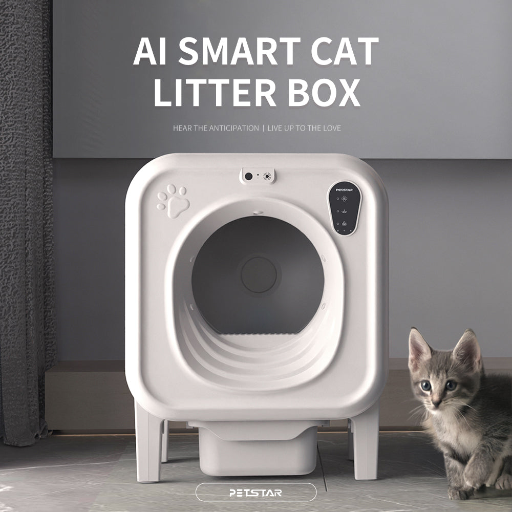 Automatic Self-Cleaning Litter Box – Live Video, Voice Chat, Multi-Cat Sensors & One-Button Sand Change