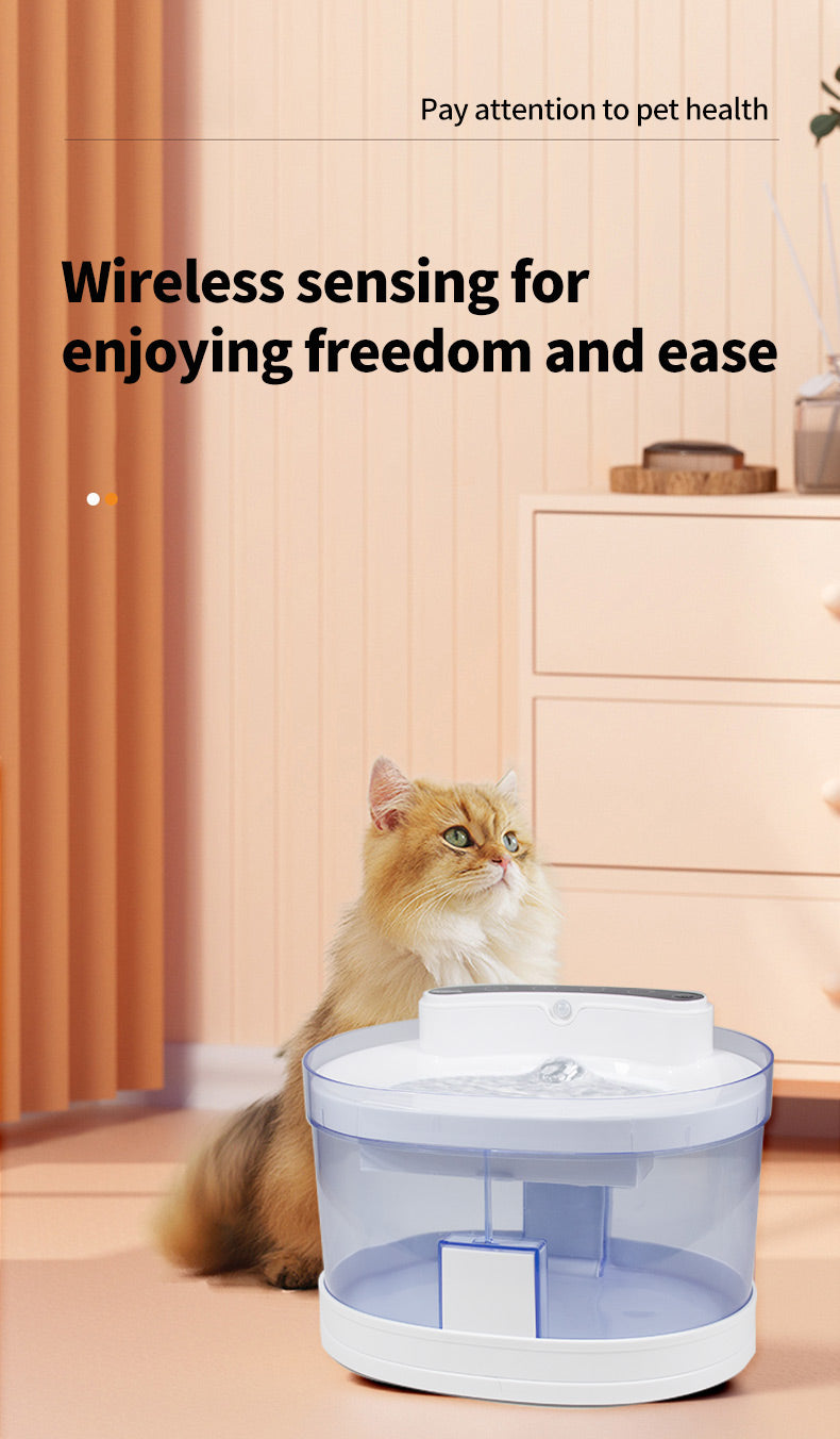Automatic Pet Water Dispenser – Infrared Cat Sensor, 3 Water Modes, Removable Tank & Filter for Easy Cleaning