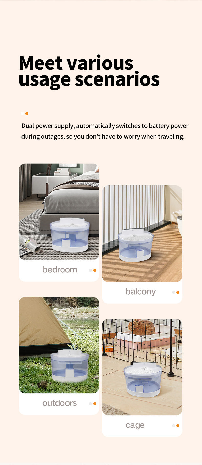 Automatic Pet Water Dispenser – Infrared Cat Sensor, 3 Water Modes, Removable Tank & Filter for Easy Cleaning