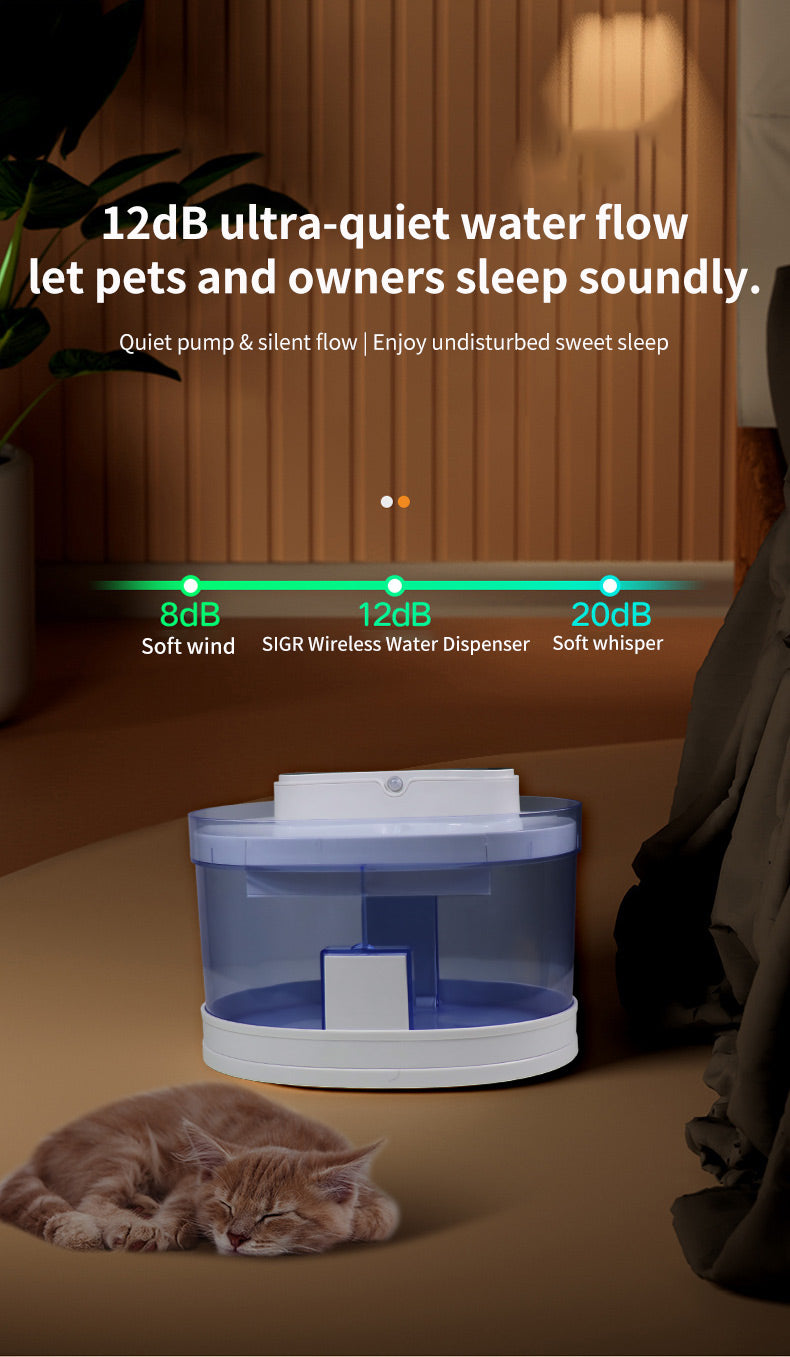 Automatic Pet Water Dispenser – Infrared Cat Sensor, 3 Water Modes, Removable Tank & Filter for Easy Cleaning