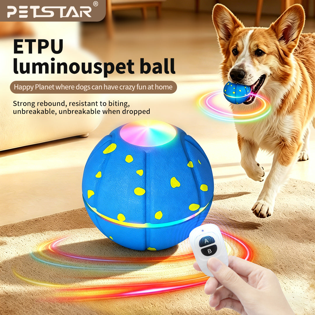 3 Vibration Modes + Flashing LED — Upgraded Smart Puppy Toy Boucing dog ball
