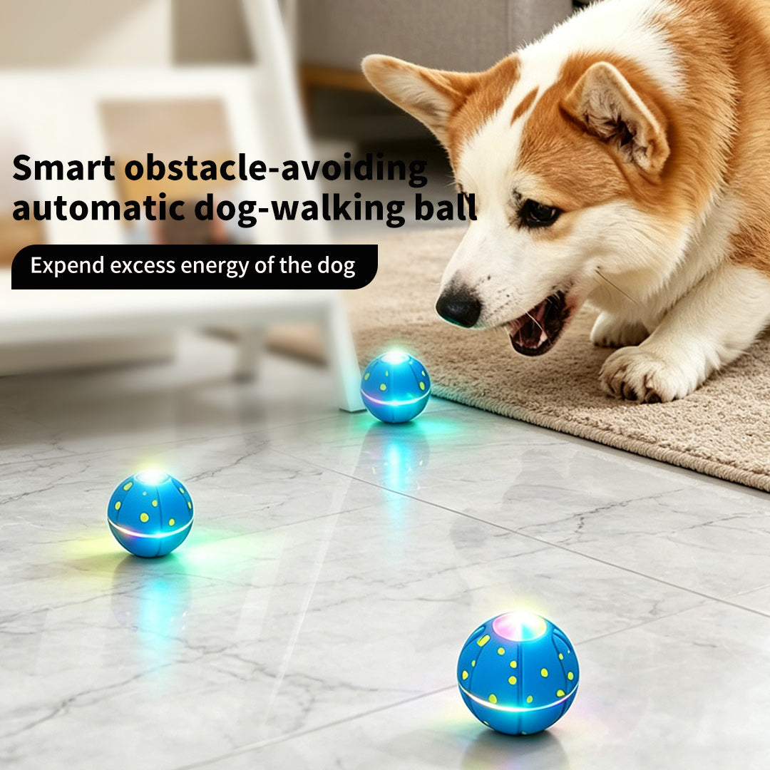 3 Vibration Modes + Flashing LED — Upgraded Smart Puppy Toy Boucing dog ball