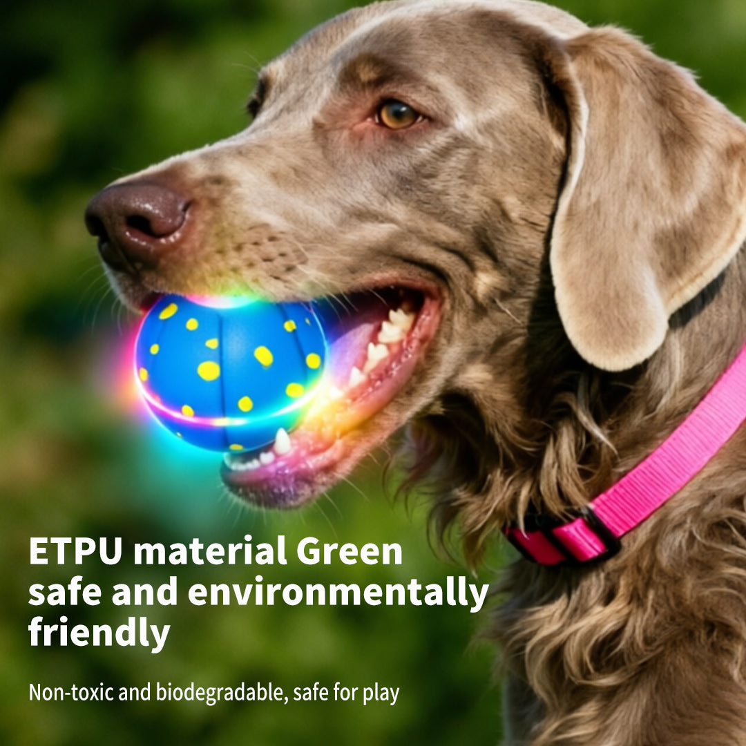 3 Vibration Modes + Flashing LED — Upgraded Smart Puppy Toy Boucing dog ball