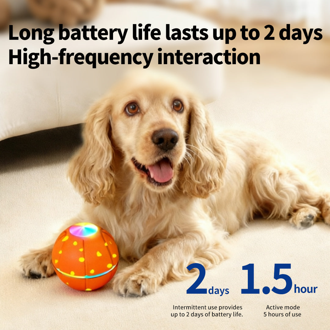 3 Vibration Modes + Flashing LED — Upgraded Smart Puppy Toy Boucing dog ball