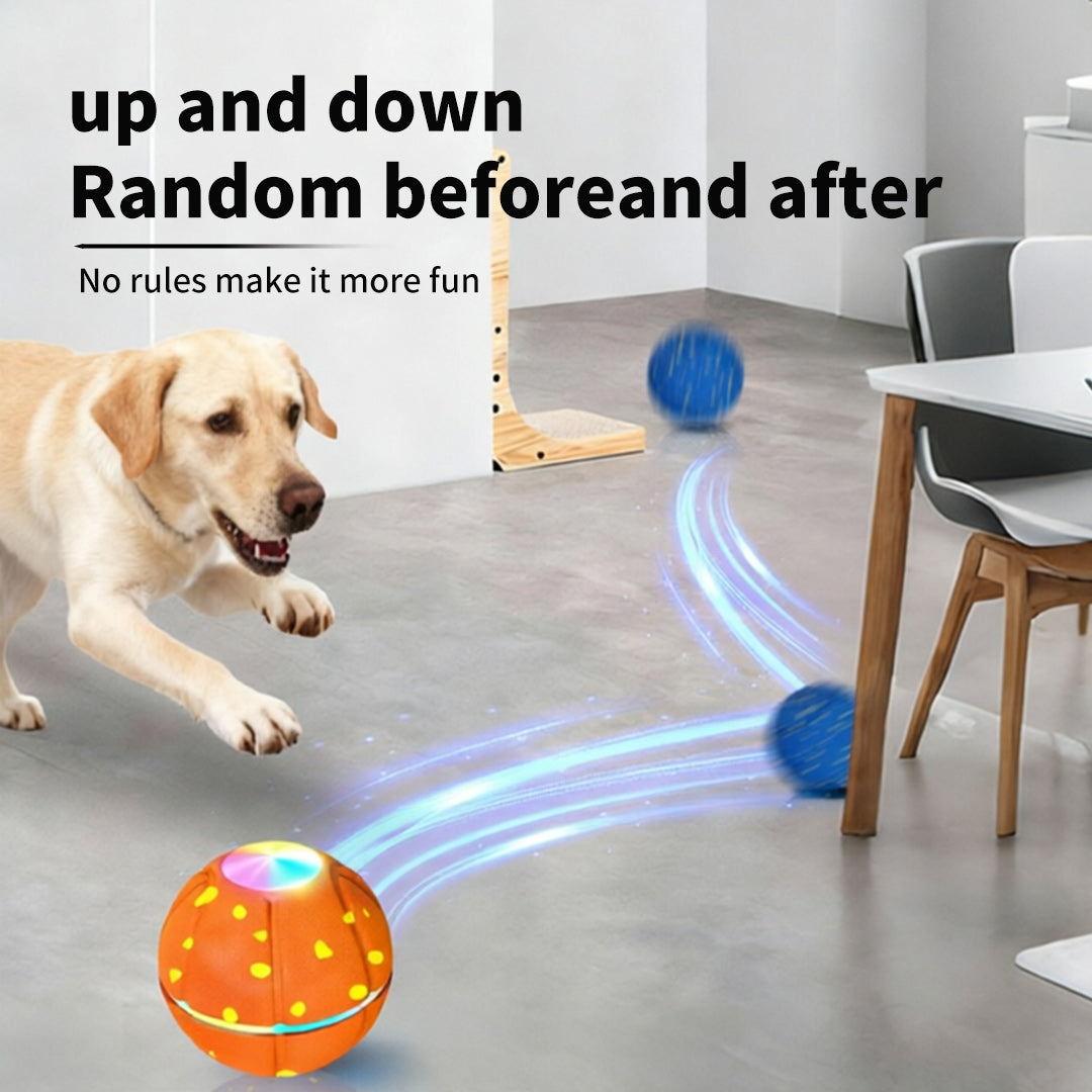 3 Vibration Modes + Flashing LED — Upgraded Smart Puppy Toy Boucing dog ball