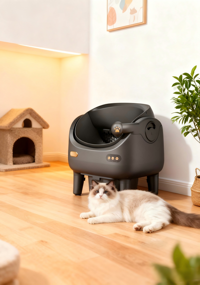 V8 open top Self-Cleaning Litter Box: Auto Rake, One-Click Empty, UV Light & Odor Control