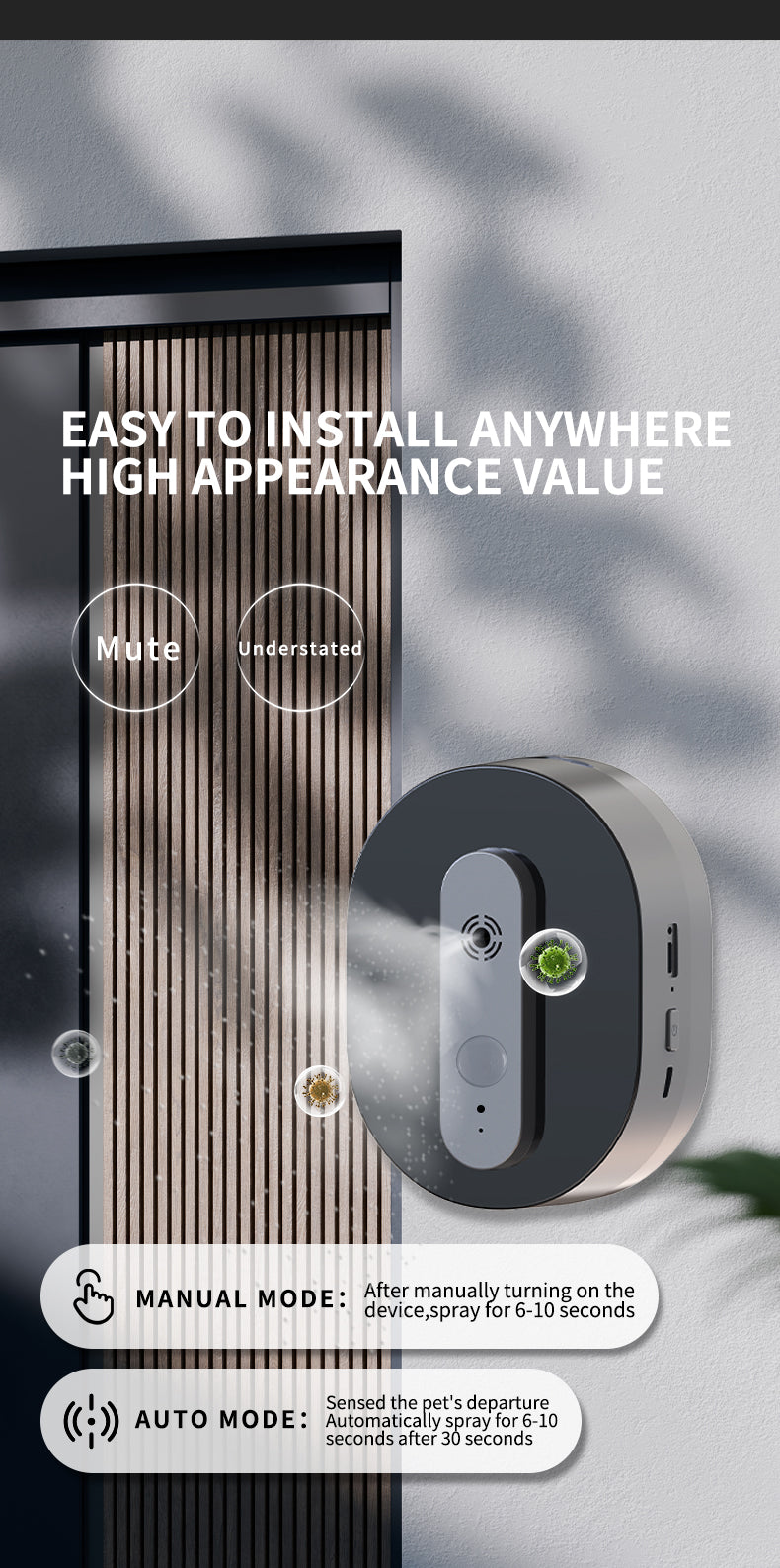 P1 Microwave Radar Induction Sprayer – USB & Rechargeable for Home or Pet Areas