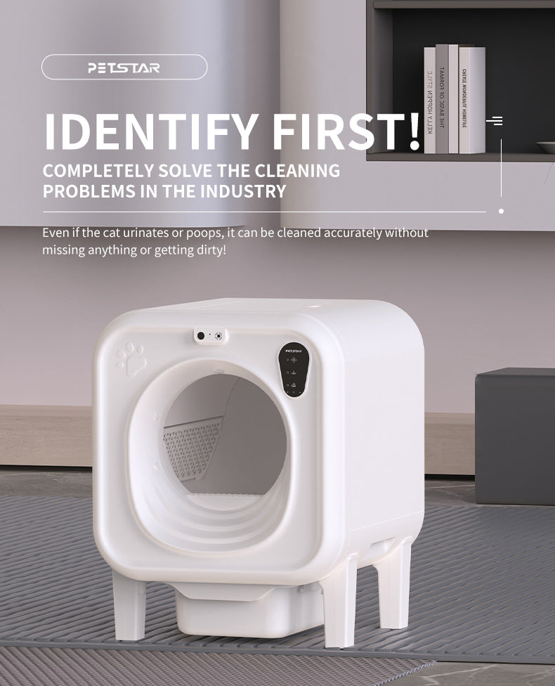 Automatic Self-Cleaning Litter Box – Live Video, Voice Chat, Multi-Cat Sensors & One-Button Sand Change