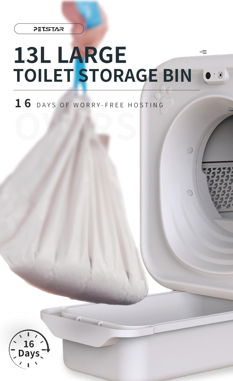 Automatic Self-Cleaning Litter Box – Live Video, Voice Chat, Multi-Cat Sensors & One-Button Sand Change
